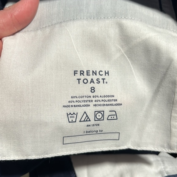 French Toast Wrinkle No More Adjustable Waist Navy Shorts Size 8 - Picture 3 of 3